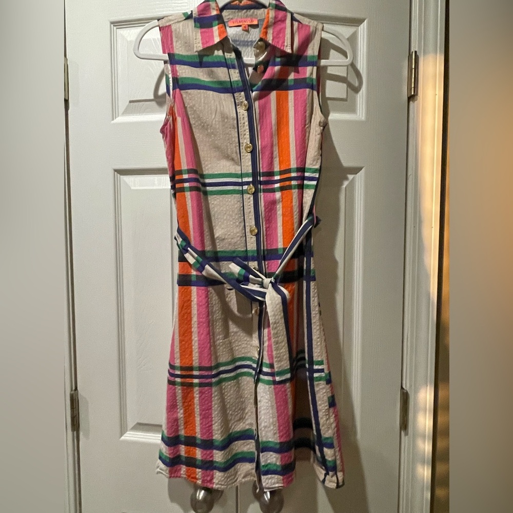 Vilagallo Multicolor Striped Midi Dress